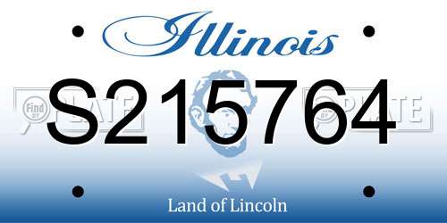 S215764 Illinois License Plate