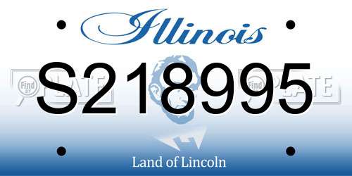 S218995 Illinois License Plate