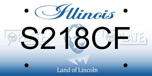 S218CF Illinois License Plate