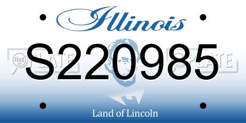 S220985 Illinois License Plate