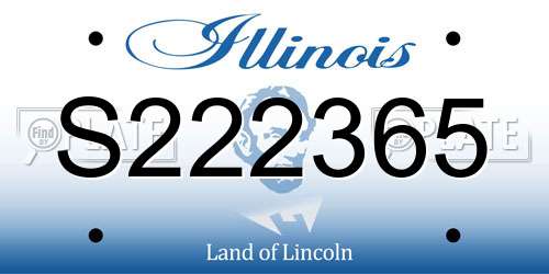 S222365 Illinois License Plate