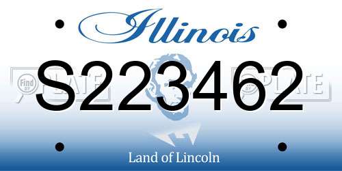 S223462 Illinois License Plate