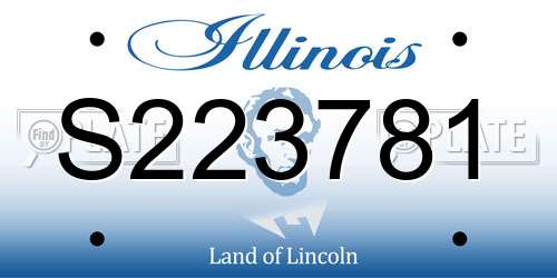 S223781 Illinois License Plate