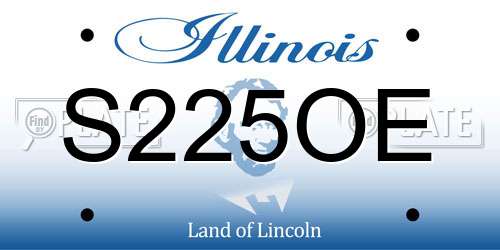 S225OE Illinois License Plate
