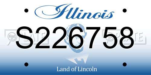 S226758 Illinois License Plate