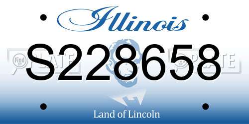 S228658 Illinois License Plate