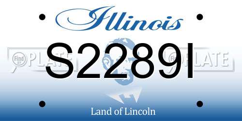 S2289I Illinois License Plate