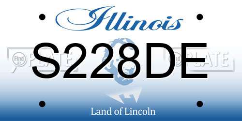 S228DE Illinois License Plate
