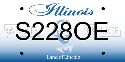 S228OE Illinois License Plate