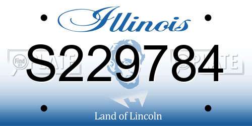 S229784 Illinois License Plate