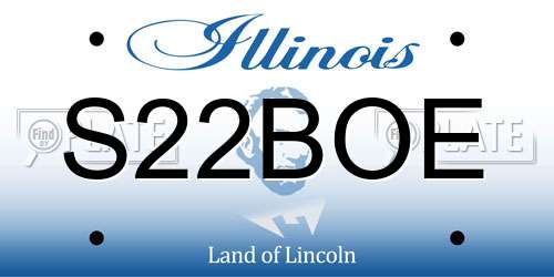 S22BOE Illinois License Plate