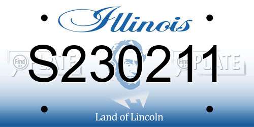 S230211 Illinois License Plate