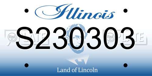 S230303 Illinois License Plate
