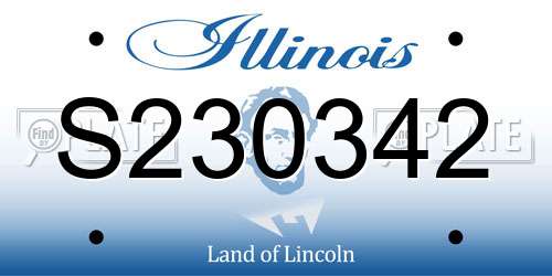 S230342 Illinois License Plate