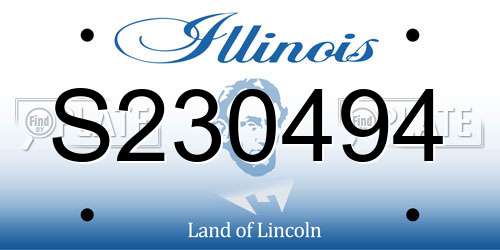 S230494 Illinois License Plate