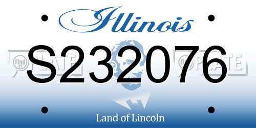 S232076 Illinois License Plate