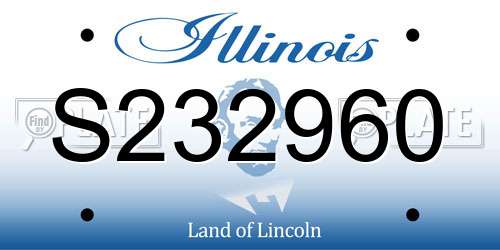 S232960 Illinois License Plate