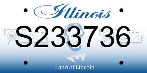 S233736 Illinois License Plate