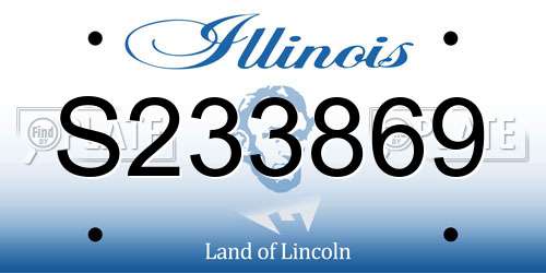 S233869 Illinois License Plate