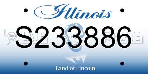 S233886 Illinois License Plate