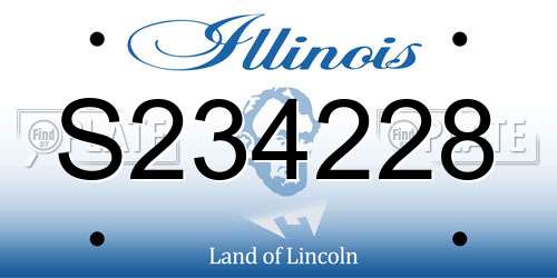 S234228 Illinois License Plate
