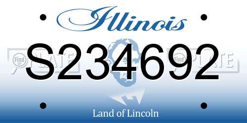 S234692 Illinois License Plate