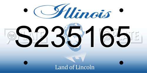 S235165 Illinois License Plate