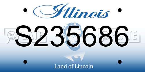 S235686 Illinois License Plate