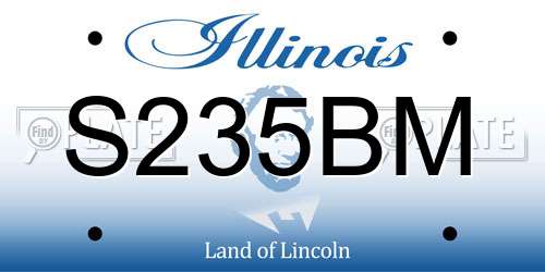 S235BM Illinois License Plate