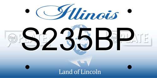 S235BP Illinois License Plate