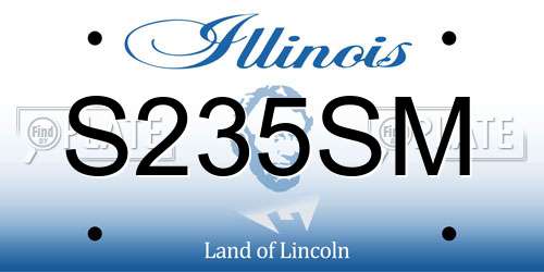 S235SM Illinois License Plate