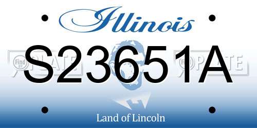 S23651A Illinois License Plate