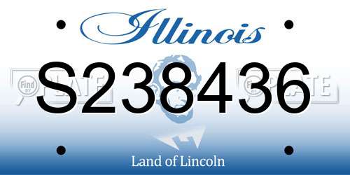 S238436 Illinois License Plate