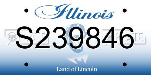 S239846 Illinois License Plate