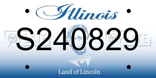 S240829 Illinois License Plate