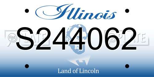 S244062 Illinois License Plate