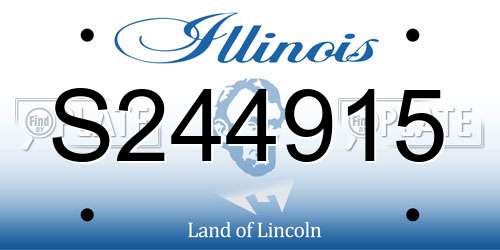 S244915 Illinois License Plate