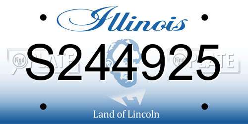S244925 Illinois License Plate