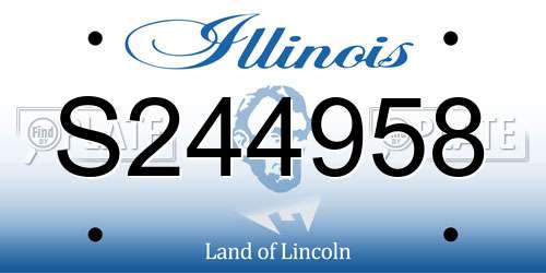S244958 Illinois License Plate