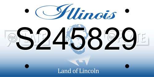 S245829 Illinois License Plate