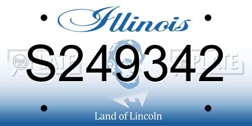 S249342 Illinois License Plate