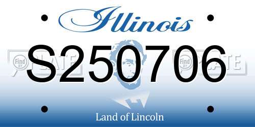 S250706 Illinois License Plate
