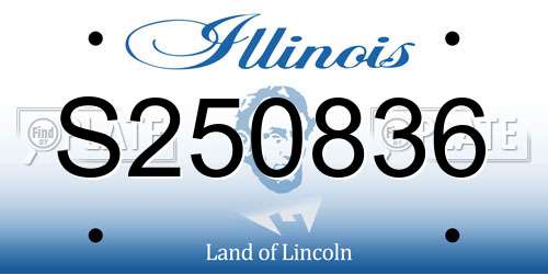 S250836 Illinois License Plate