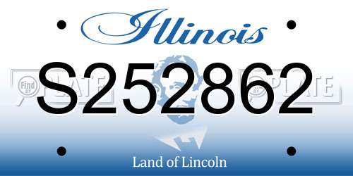 S252862 Illinois License Plate