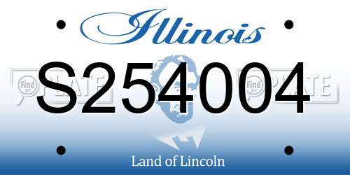 S254004 Illinois License Plate