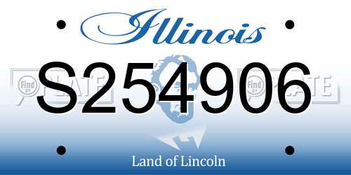 S254906 Illinois License Plate