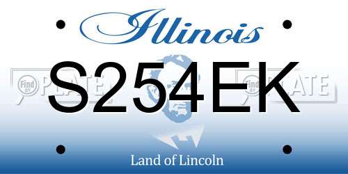 S254EK Illinois License Plate