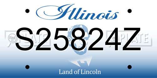 S25824Z Illinois License Plate