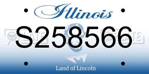 S258566 Illinois License Plate
