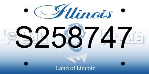 S258747 Illinois License Plate